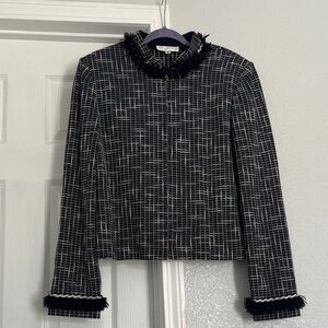 St. John Black and White Textured Blazer